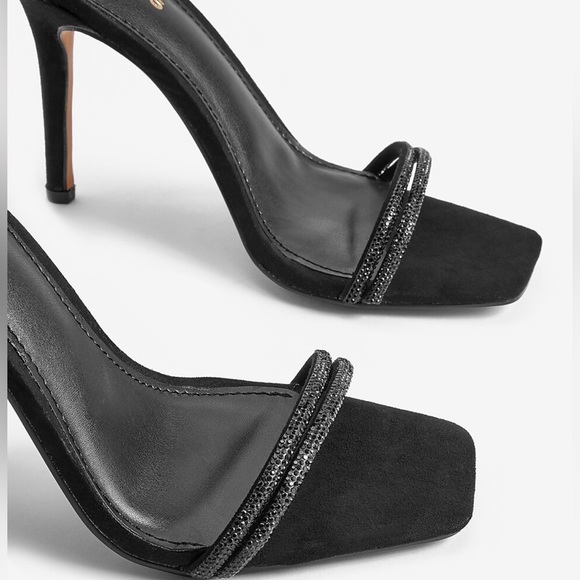 Express Women Embellished Tubular Ankle Tie
Heeled Sandals Size 9 color Black - Picture 2 of 7
